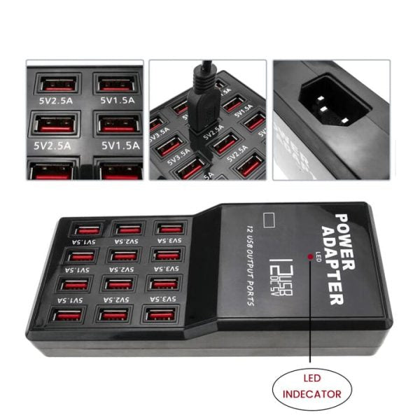 12 Port USB Charger