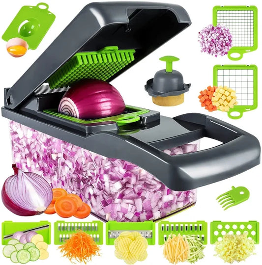 16 In 1 Multifunctional Handheld Onion Cutter Fruits Slicer