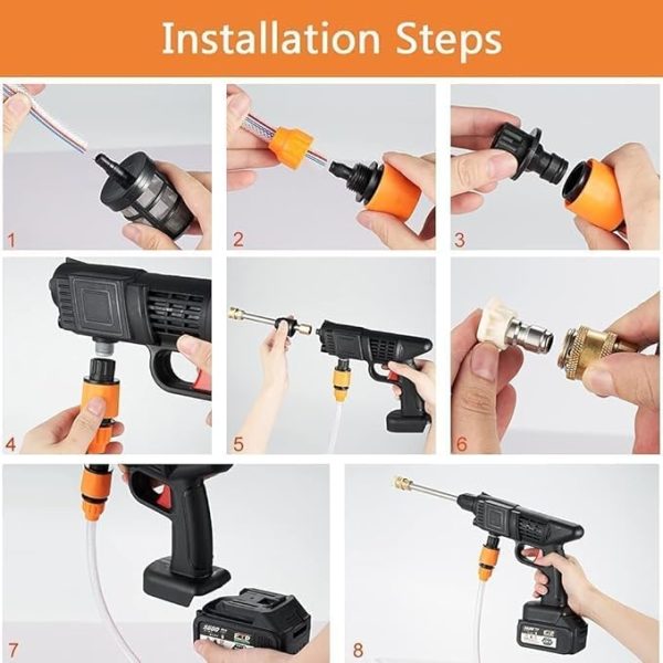 Automatic Cordless Wireless Car Wash Spray Gun High Pressure 48v Lithium