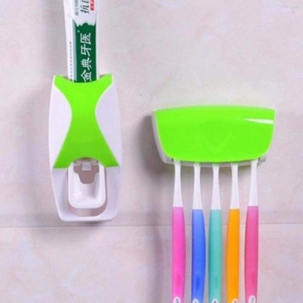 Automatic Toothpaste Dispenser With Brush Holder