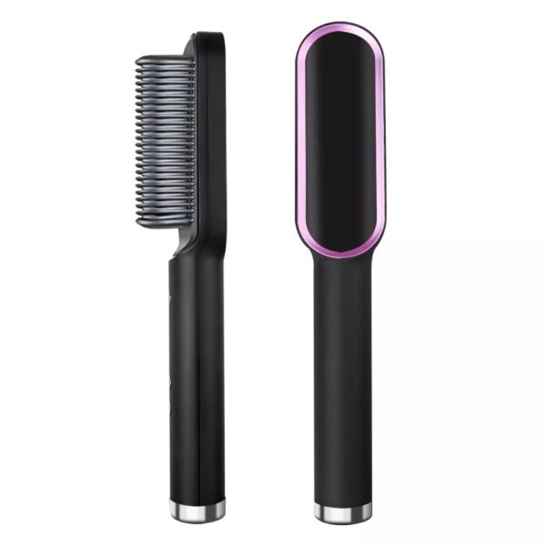 2-in-1 Hair Straightener Iron Brush Straight Hair