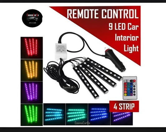 Interior Light (with Remote) 36 Led Rgb Light Strip Without Button For Bike/car/jeeb And All Vehicles (with Box Packing)