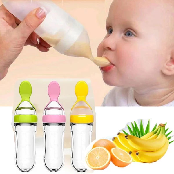 (pack of 2)Silicone Bottle Feeding Baby Spoon Feeder