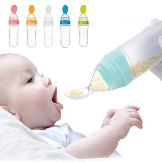 (pack of 2)Silicone Bottle Feeding Baby Spoon Feeder